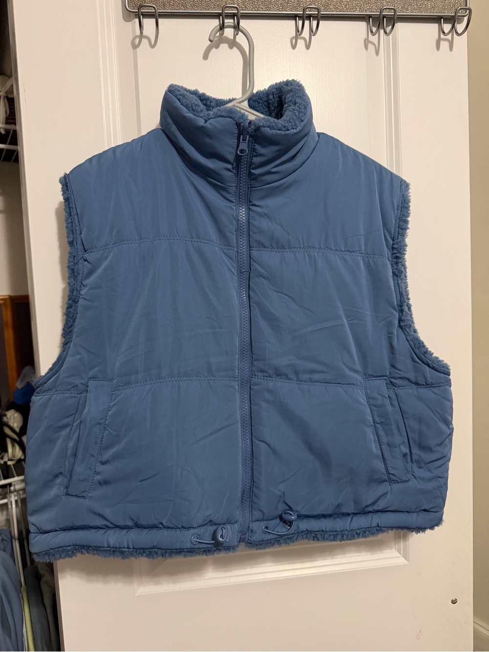 Thread & Supply Dusty Blue REVERSIBLE Sherpa-Lined Puffer Vest